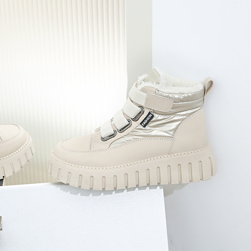 Damen High- Sneaker Isoliert Klettverschluss Warm