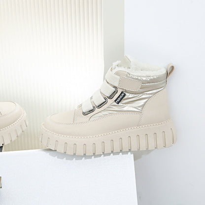 Damen High- Sneaker Isoliert Klettverschluss Warm