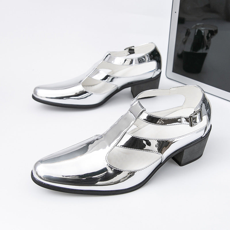 Damen High Heels Metallic Schuhe Riemen Elegant