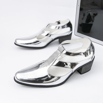 Damen High Heels Metallic Schuhe Riemen Elegant
