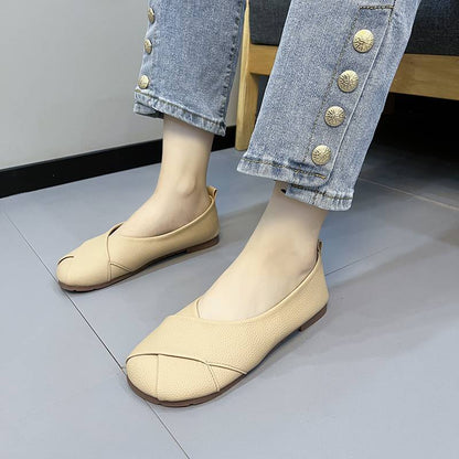 Damen Ballerinas Bequem Kreuz Design Schuhe