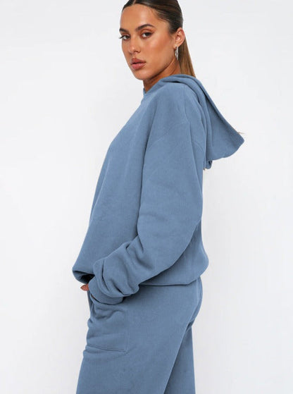Damen Hoodie Oversized Jogger Set Warm