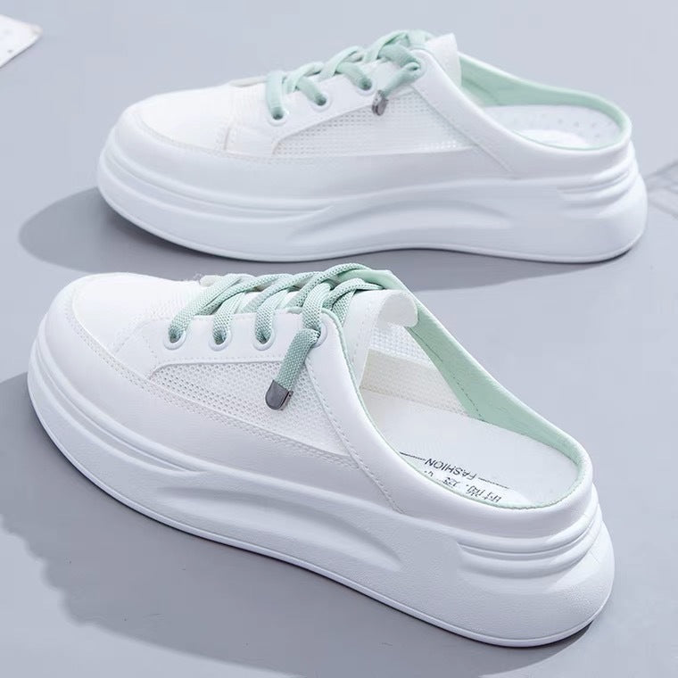 Damen Sneaker Slip-On atmungsaktives Netz Weichlaufsoler