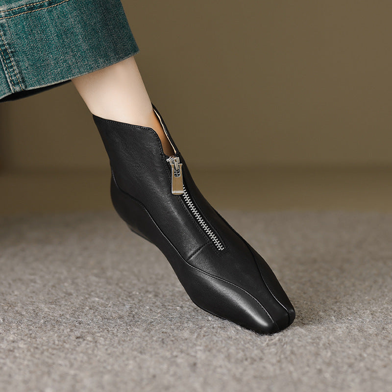 Damen Stiefeletten Elegant Reißverschluss Komfortschuhe