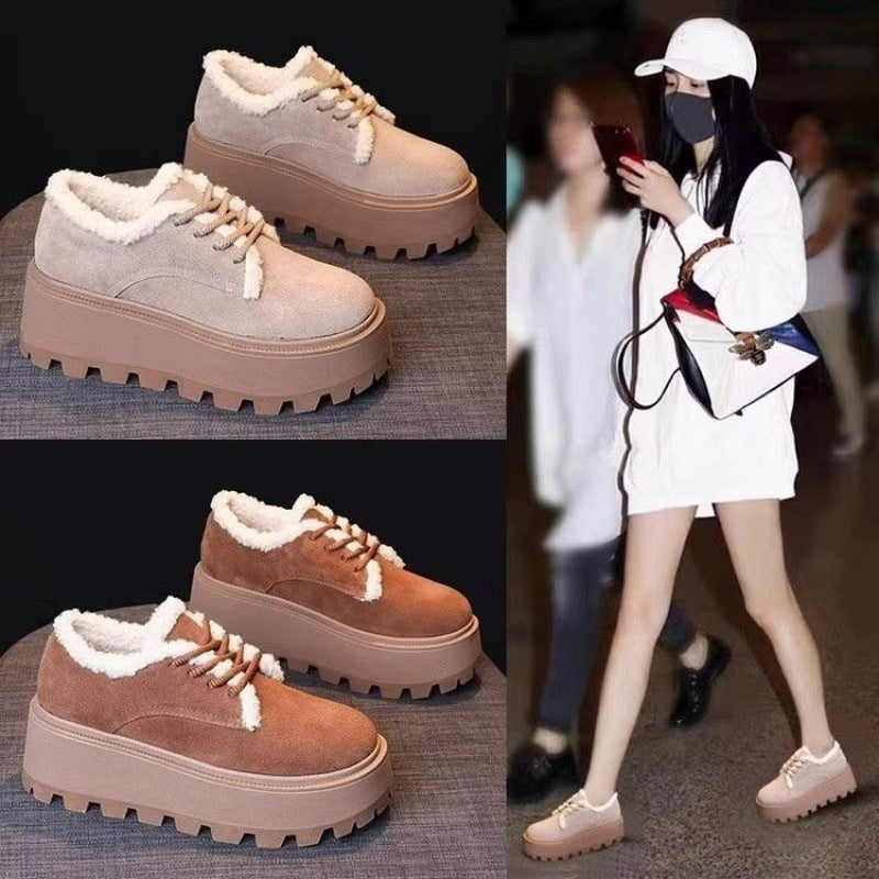 Damen Plateau Sneaker Weich Bequem