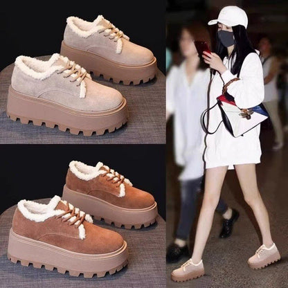 Damen Plateau Sneaker Weich Bequem
