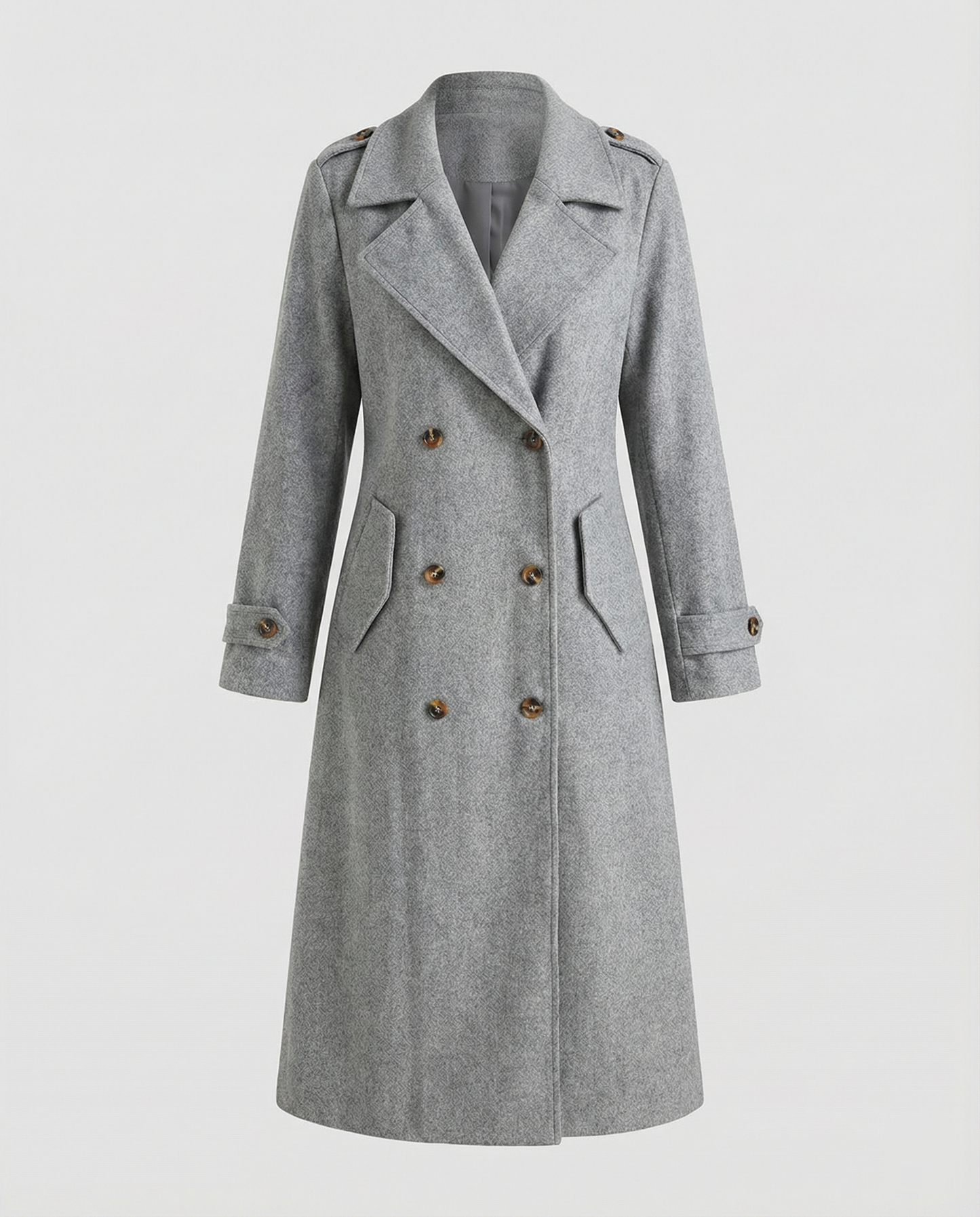 Damen Eleganter Langcoat Überwurf mit Doppelknoten