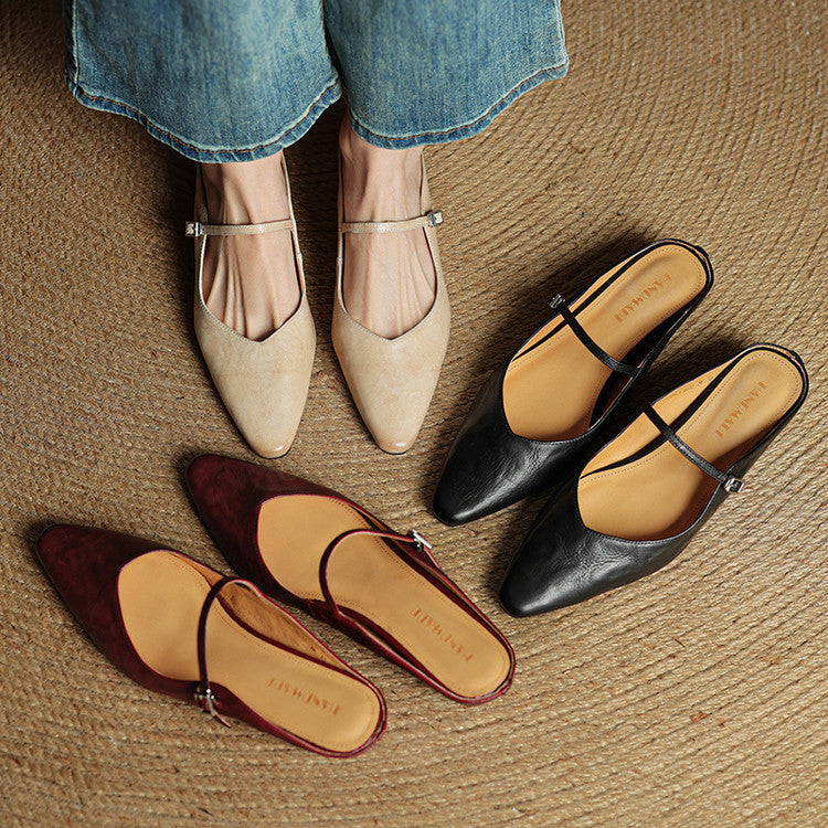 Damen Leder-Slipper Echtleder Bequem