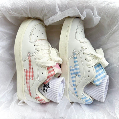 Damen Sneaker Karomuster Strapazierfähig
