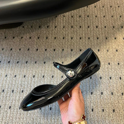 Damen Ballerinas Glitzer Schnalle Elegant