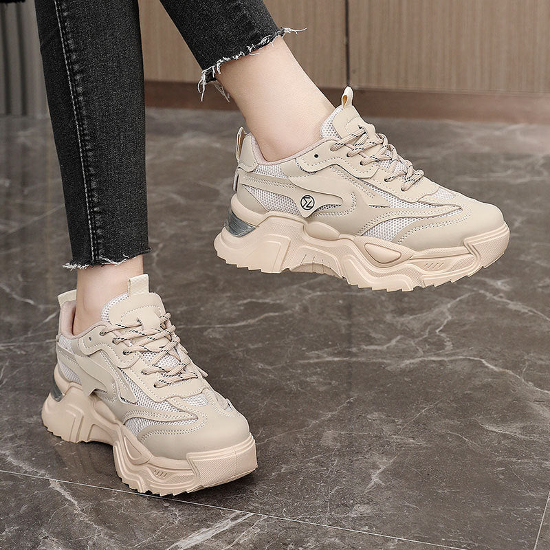 Damen Sneaker Chunky Atmungsaktives Mesh Rutschfest