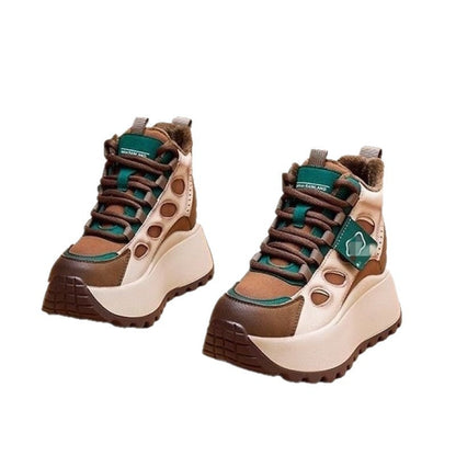 Damen High- Sneaker Sportlich Blockabsatz
