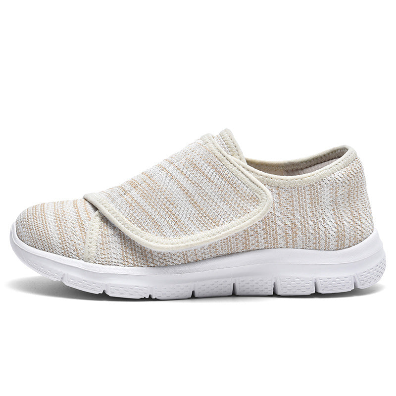 Damen Sneaker Bequem Slip-On Klettverschluss Weite Passform