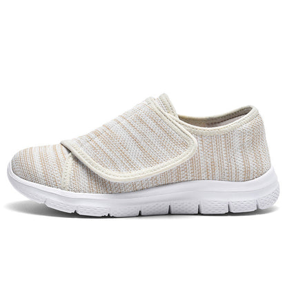 Damen Sneaker Bequem Slip-On Klettverschluss Weite Passform