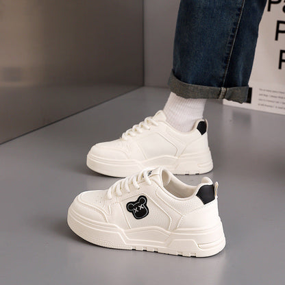 Damen Sneaker Bärenmotiv Dicke Sohle Mode