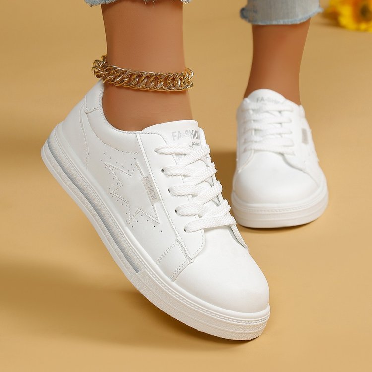 Damen Sneaker Sternenmuster Sportlich Komfortabel