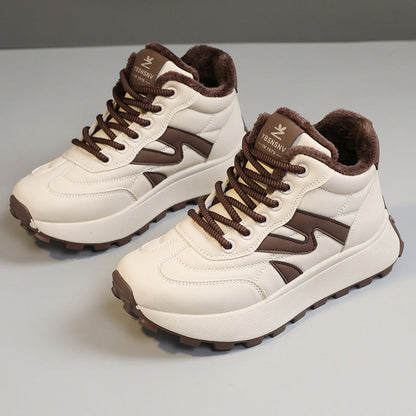 Damen Hochschnürstiefel Warm Kuschelig