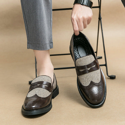 Damen Loafers Elegante Leder Schuhe Braun - Norvielle