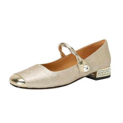 Damen Ballerinas Perlen Schmuck Elegantes Design