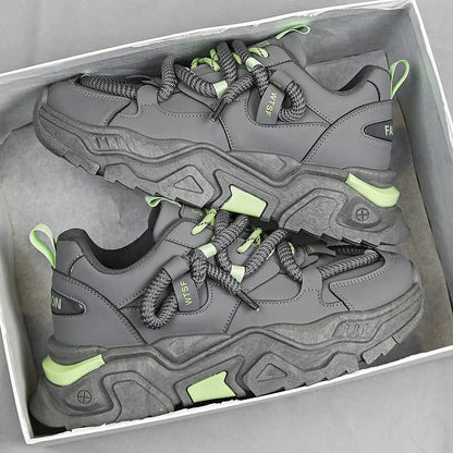 Damen Sneaker Sportlich Chunky Schnellschnürer