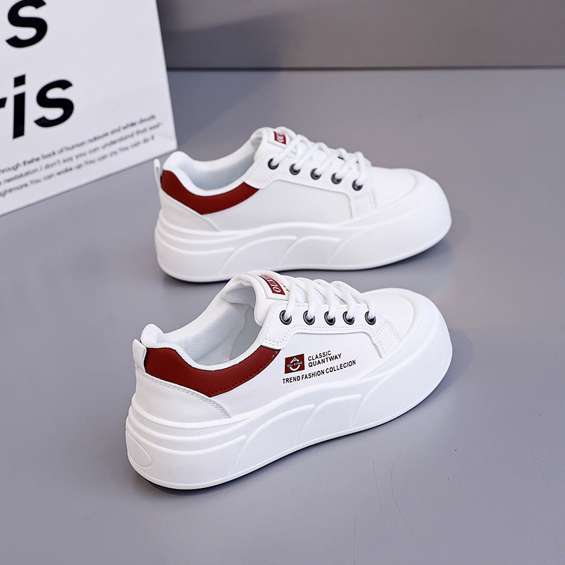 Damen Plateau Sneaker Atmungsaktives Material Komfortschuhe