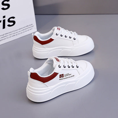Damen Plateau Sneaker Atmungsaktives Material Komfortschuhe