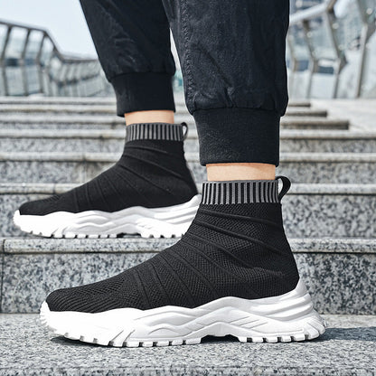 Damen Sneaker Strickoptik Rutschfest Elastisch