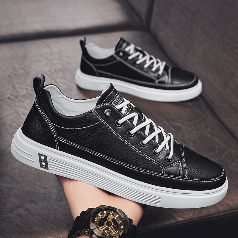 Damen Sneaker Leder Bequem Laufsohle