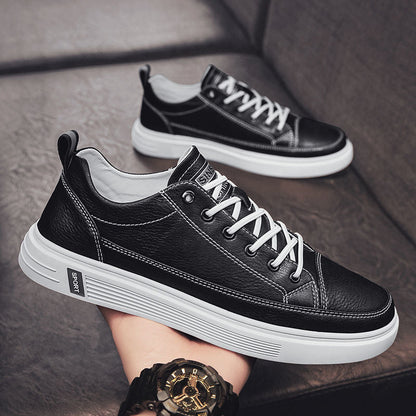 Damen Sneaker Leder Bequem Laufsohle