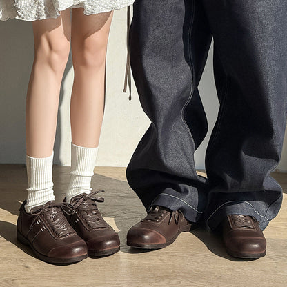 Damen Leder Schnürschuhe Elegante