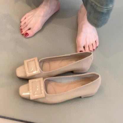Damen Ballerinas Komfortabel Faltbar Schwarz - Norvielle