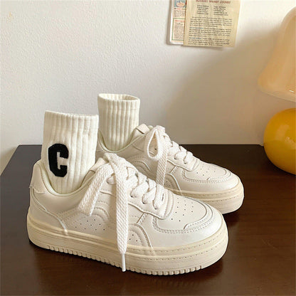 Damen Chunky Sneaker Dicke Sohle Atmungsaktives Material