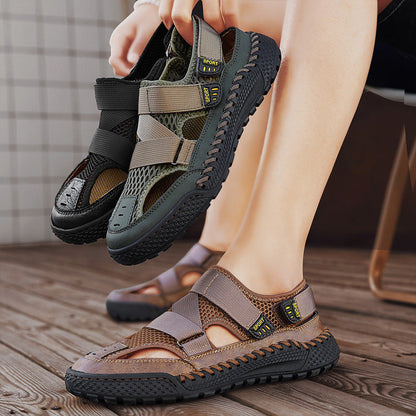 Damen Sportsandalen Atmungsaktives Leder Verstellbar