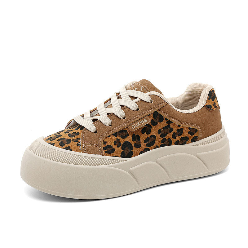Damen Sneaker Leopardenmuster Chunky Bequem - Norvielle