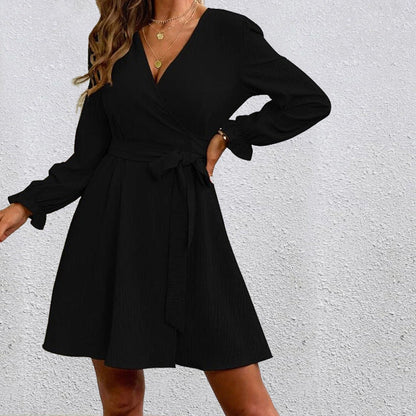 Damen Wickelkleid Voluminöse Ärmel Heidi Chic