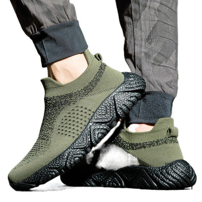 Damen Sneaker Strickoptik Hochkragen Rutschfest