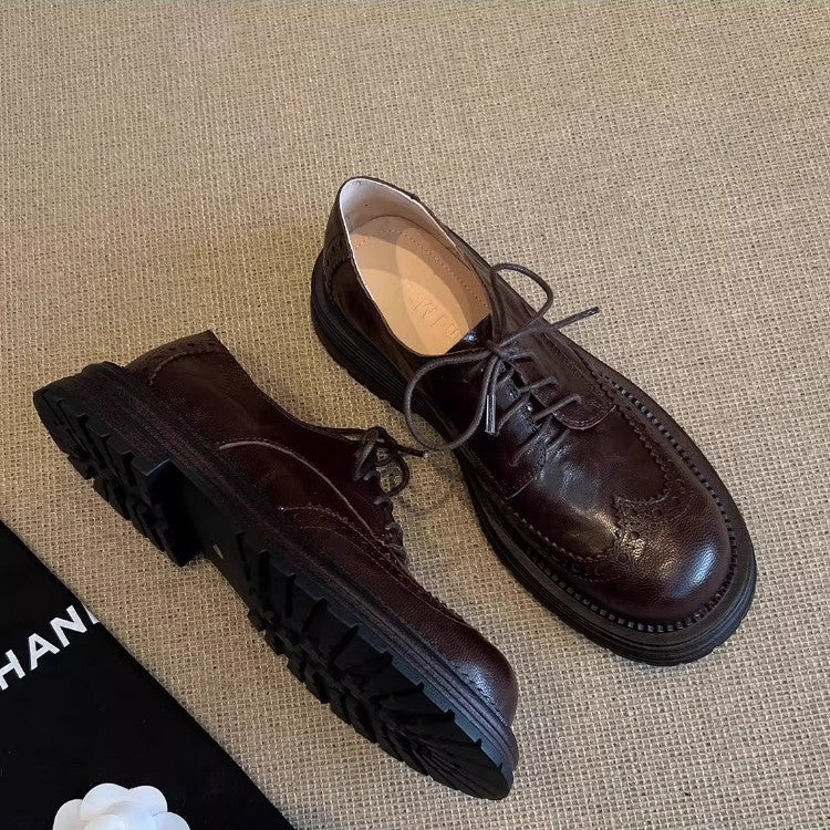 Damen Derby Schuhe Rutschfest Leder