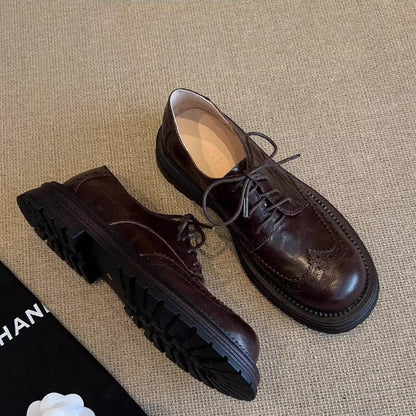 Damen Derby Schuhe Rutschfest Leder