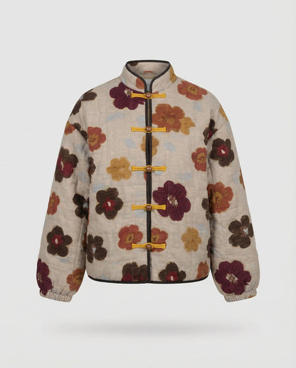 Damen Blumenjacke Kurzärmel Freizeitmode