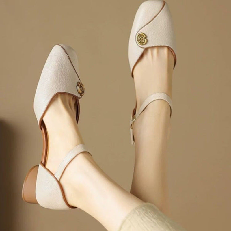 Damen Sling-Sandalen Elegant Knöpfe Sommer