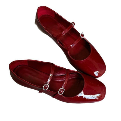 Damen Ballerinas Elegant Riemen Strass