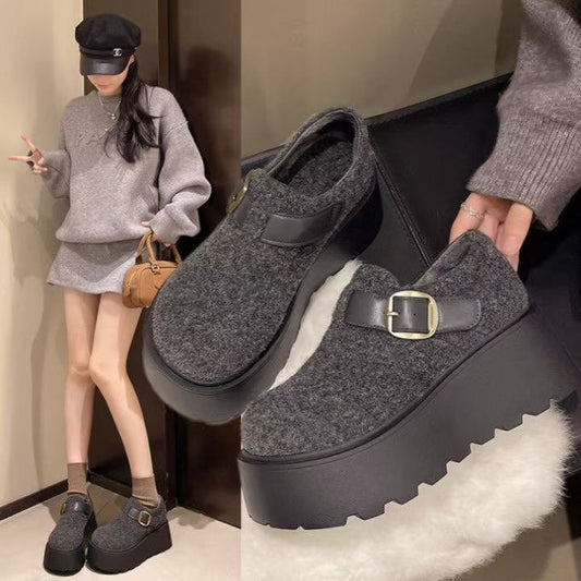 Damen Hochhackige Plattform-Pantoletten Bequem Schnalle Schuhe - Norvielle
