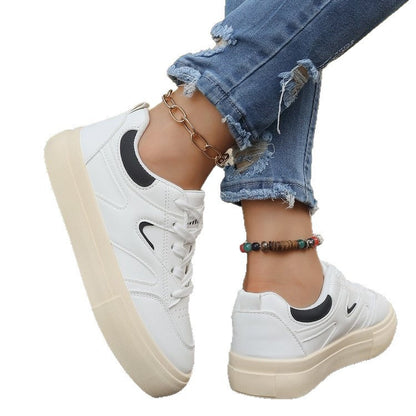 Damen Plateau Sneaker Komfortschuhe Modisch Hoch