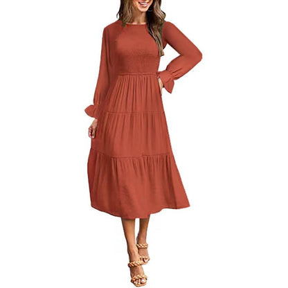 Elegantes Damen Maxikleid mit Rüschen Lang