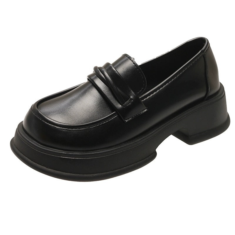 Damen Plateau Loafers Robust Leder