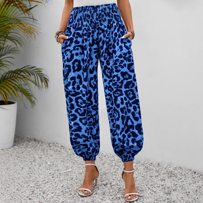 Damen-Hosen Leopardenmuster Elegant Weite