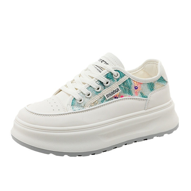 Damen Plateau Sneaker Hochhackiger Sportschuh Schwarz - Norvielle