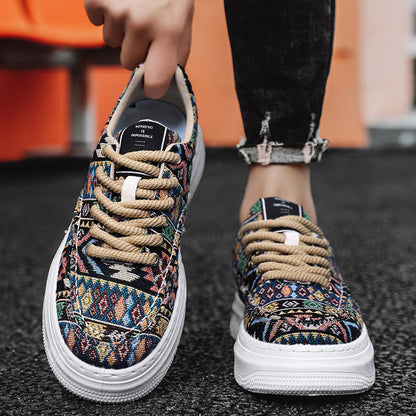 Damen Sneaker Bunt Ethno Muster Weich