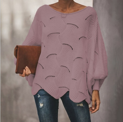 Damen Strickpullover Elegante Langarm