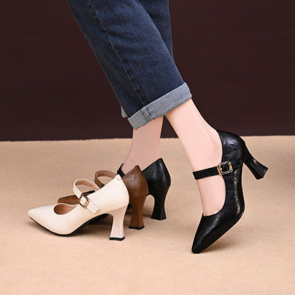 Damen Pumps Slingback Hochhackig Leder